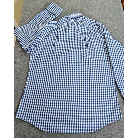 Charles Tyrwhitt Shirt Mens 15.5 Plaid Non Iron Slim Fit French Cuff LS Buttons - Picture 13 of 15